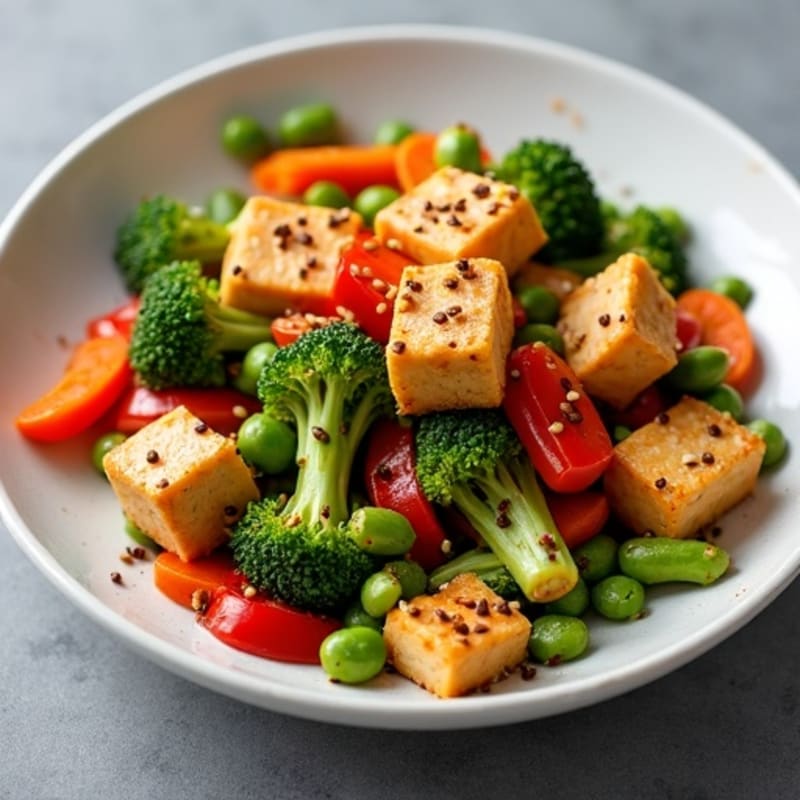 Crispy Sesame Ginger Tofu Stir-Fry