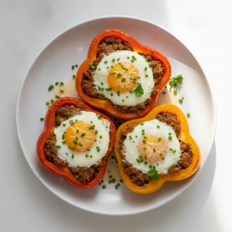 Breakfast Sausage Stuffed Bell Peppers