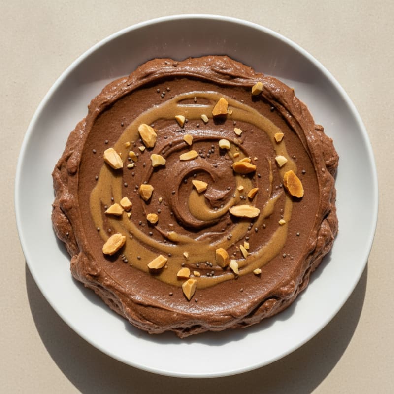 Silky Chocolate Protein Pudding with Almond Butter Swirl