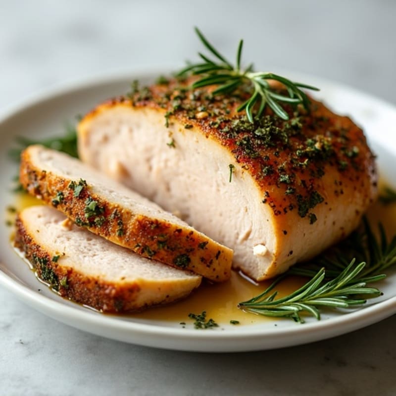 Herb-Crusted Roasted Turkey Breast with Garlic