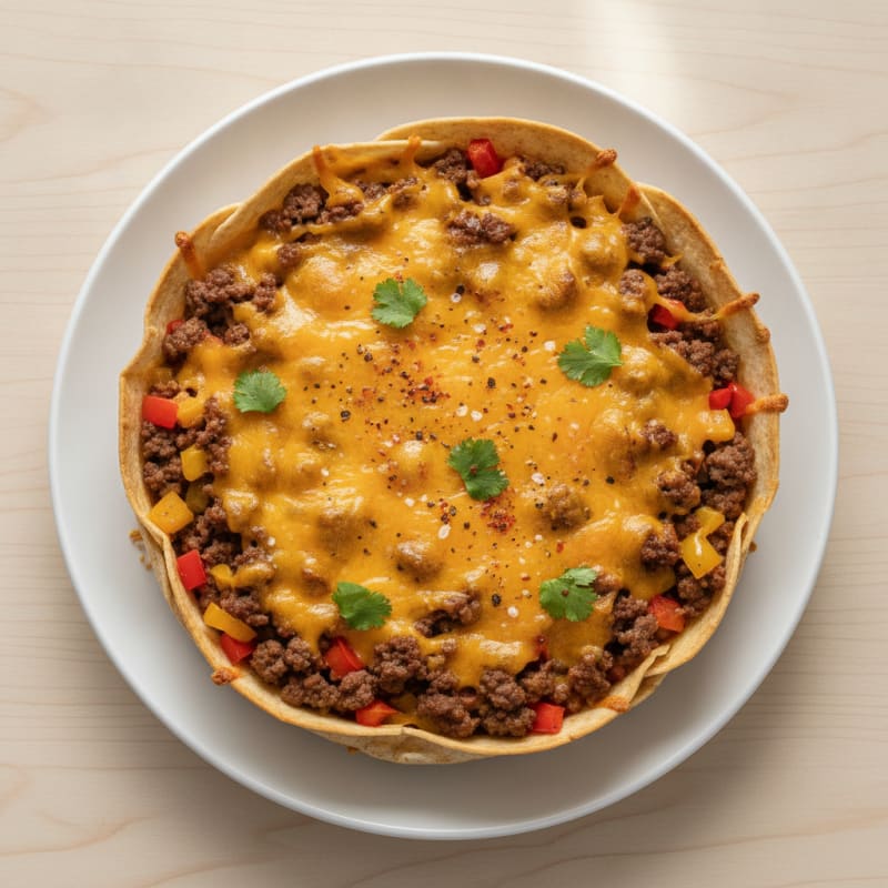 Cheesy Ground Beef Tortilla Bake