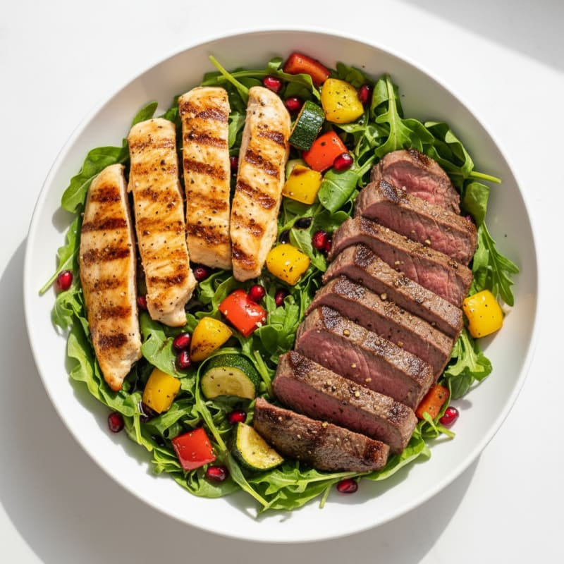 Grilled Chicken and Steak Power Bowl