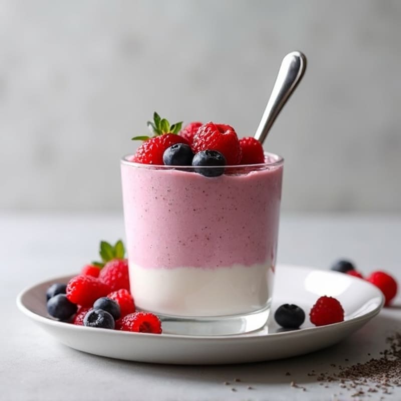 Silky Greek Yogurt Protein Mousse with Mixed Berries