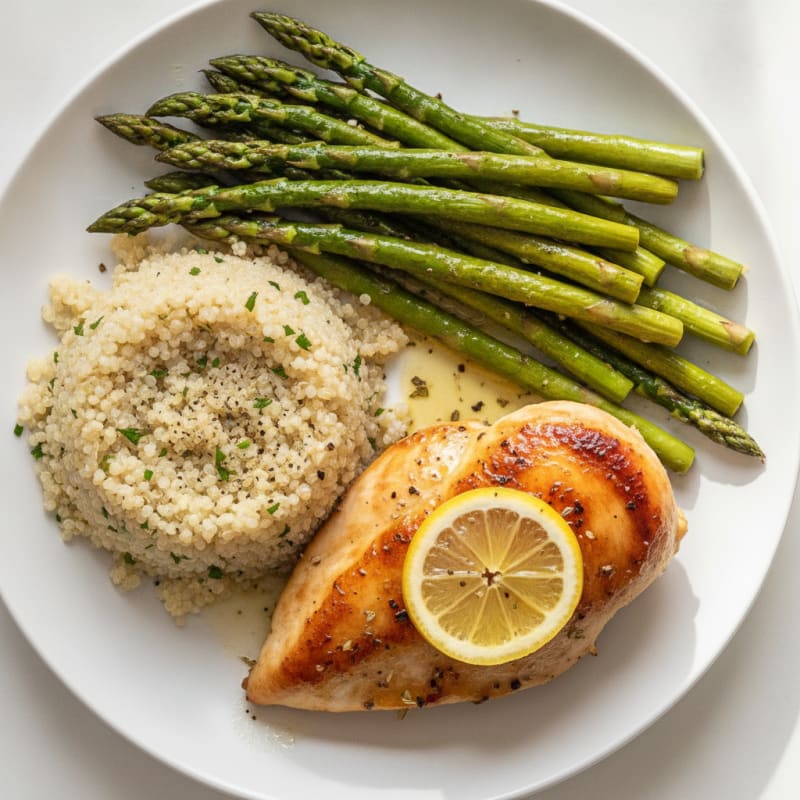 Lemon Herb Roasted Chicken with Asparagus