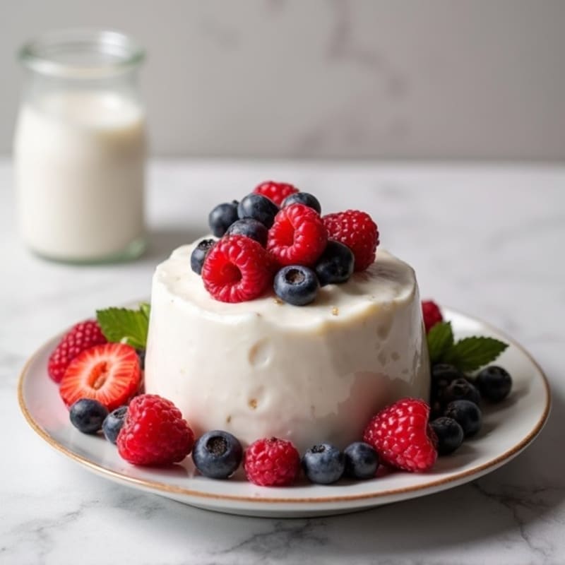 Silky Vanilla Protein Yogurt with Mixed Berries