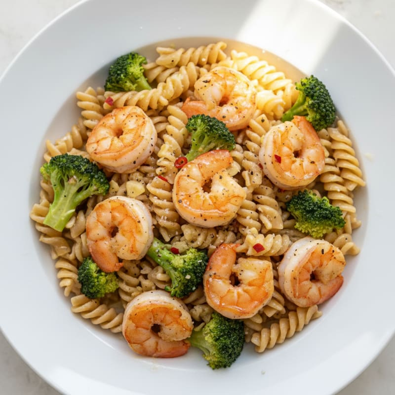 Lemon-Garlic Shrimp and Broccoli Pasta