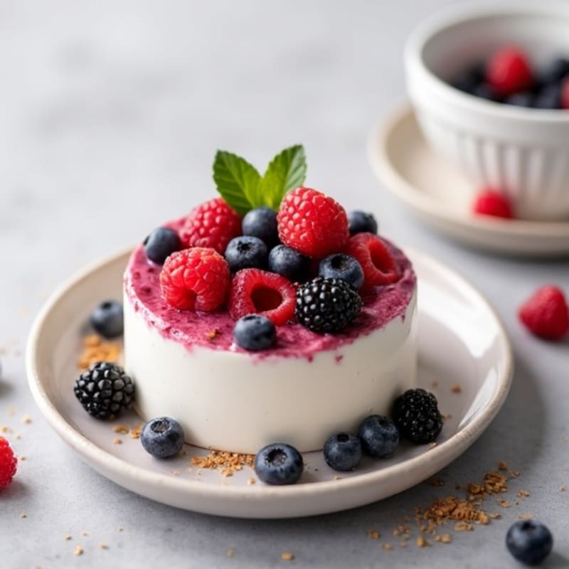 Silky Greek Yogurt Protein Mousse with Mixed Berries