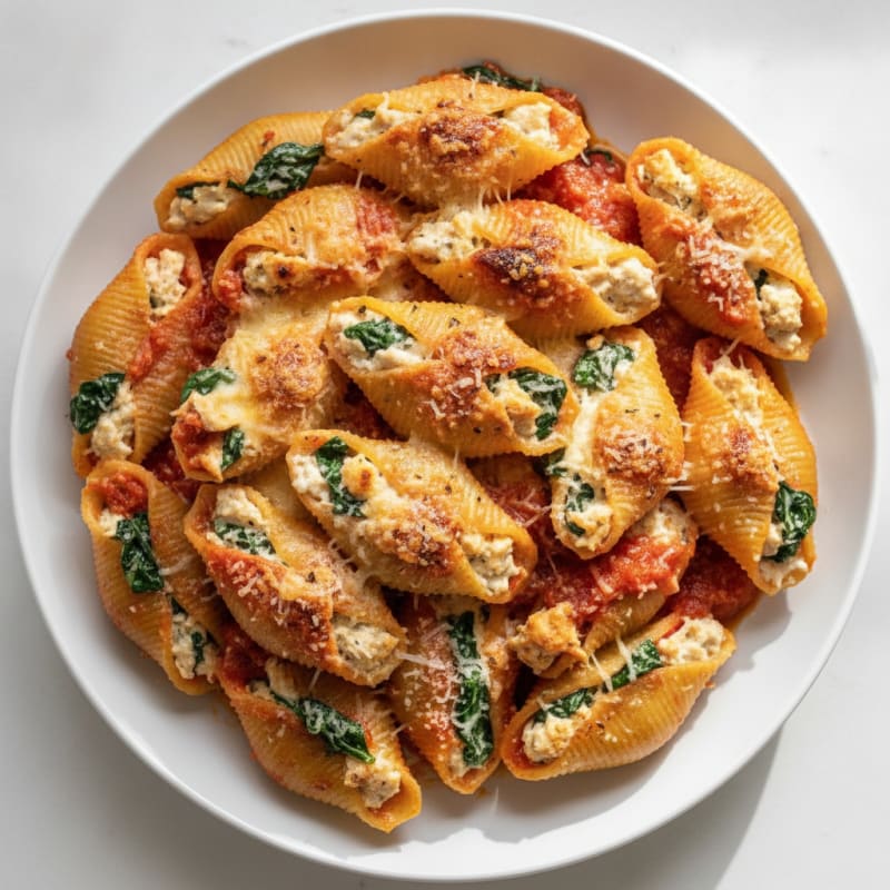 Baked Spinach Ricotta Stuffed Shells