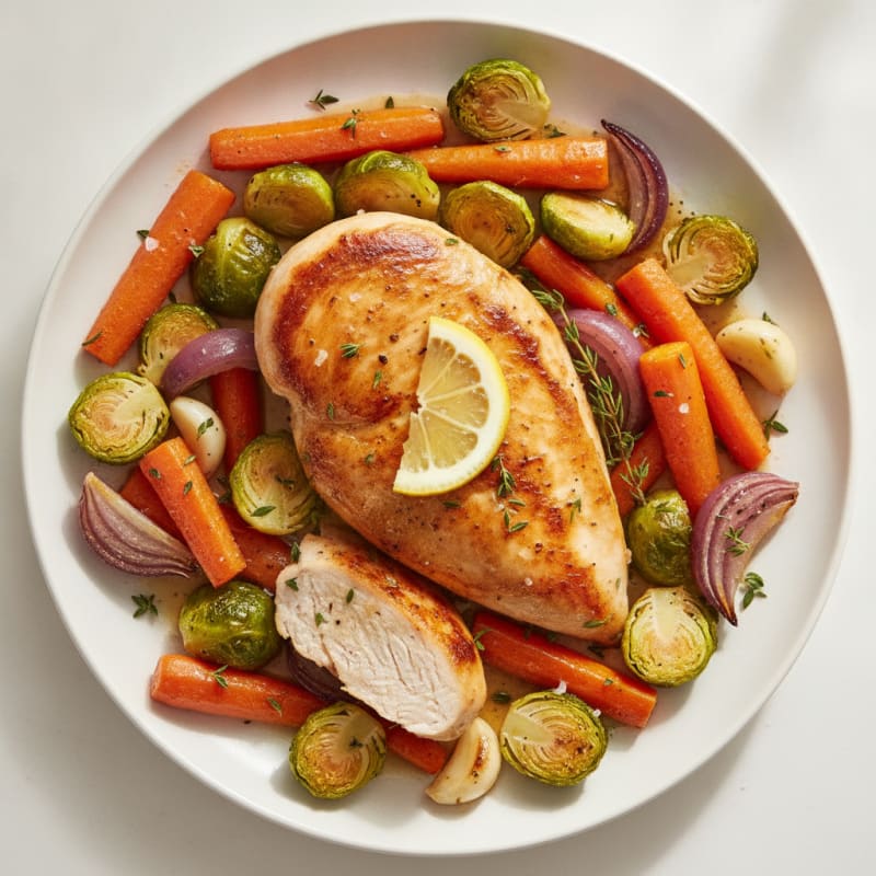 Pan-Seared Chicken with Roasted Vegetables