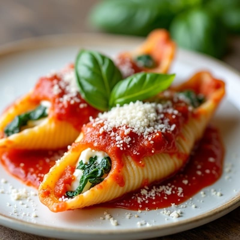 Healthy Baked Spinach & Ricotta Stuffed Shells