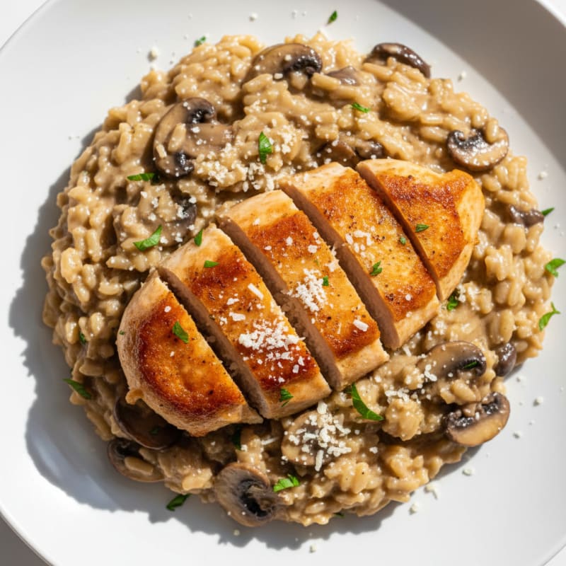 Creamy Mushroom Risotto with Parmesan