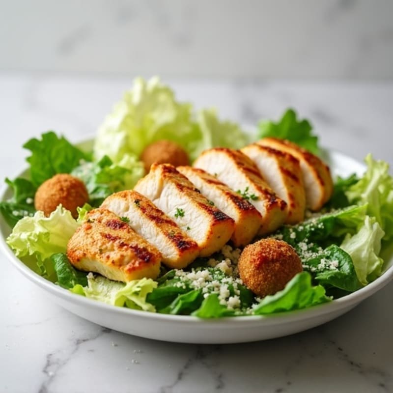Grilled Chicken and Crispy Romaine Caesar Salad