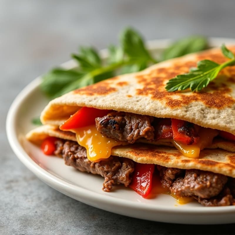 Grilled Steak and Bell Pepper Quesadillas