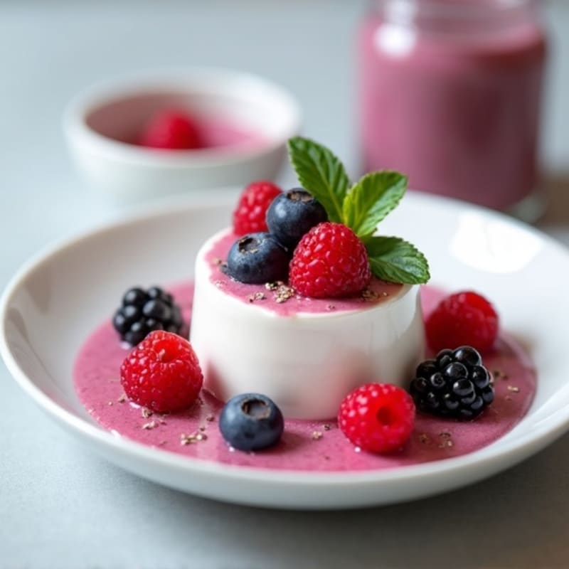Greek Yogurt Protein Mousse with Mixed Berries