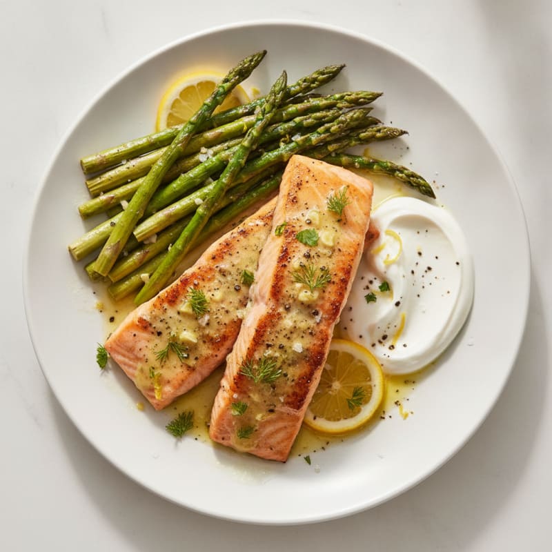 Lemon Herb Grilled Salmon with Asparagus