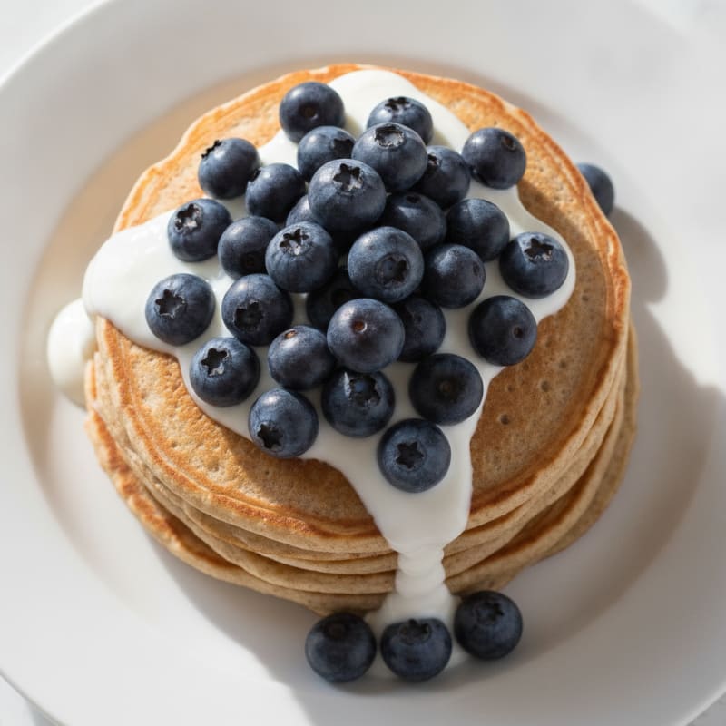 Greek Yogurt Protein Pancakes with Fresh Berries