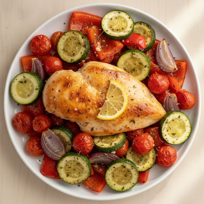 Herb-Roasted Mediterranean Chicken and Vegetables