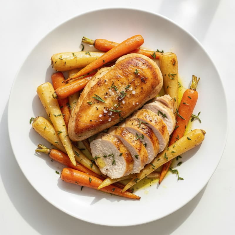 Garlic Herb Roasted Chicken with Root Vegetables