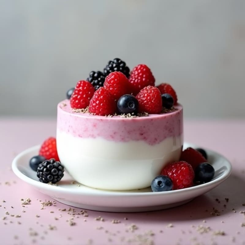 Greek Yogurt Protein Mousse with Mixed Berries