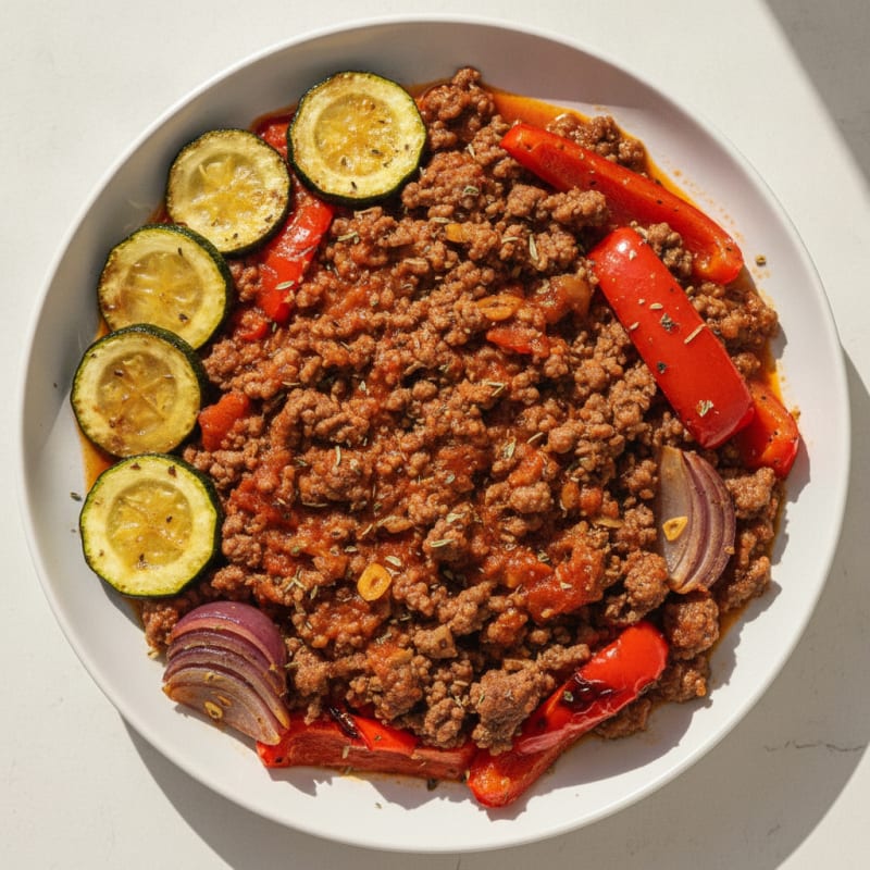 Savory Mince Beef with Roasted Vegetables