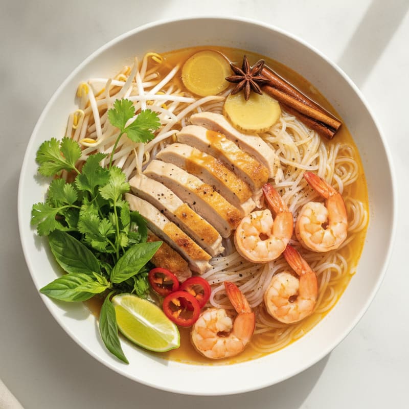 Vietnamese Chicken and Shrimp Pho