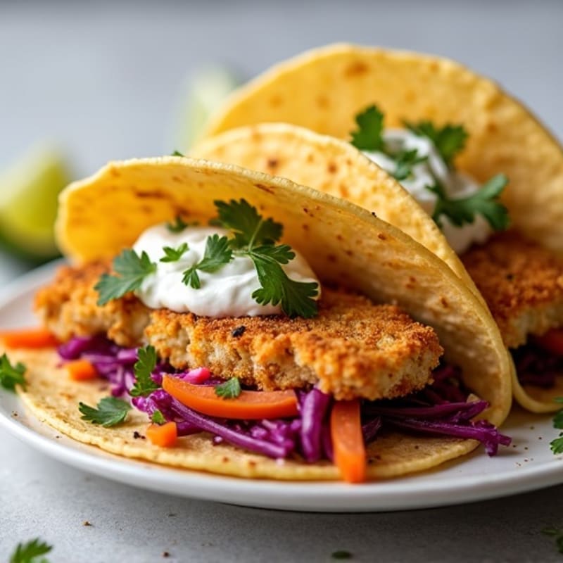 Crispy Baked Fish Tacos with Fresh Slaw