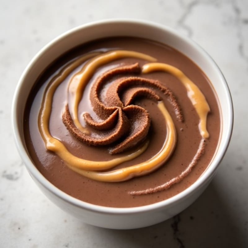 Silky Chocolate Protein Pudding with Peanut Butter Swirl