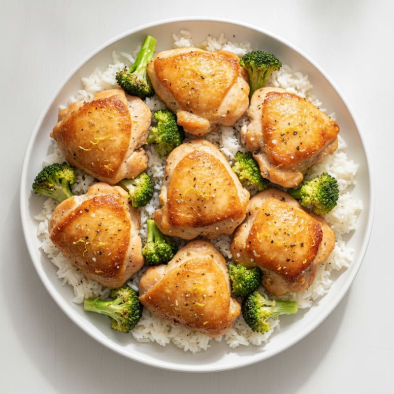 Lemon-Herb Roasted Chicken and Broccoli with Rice