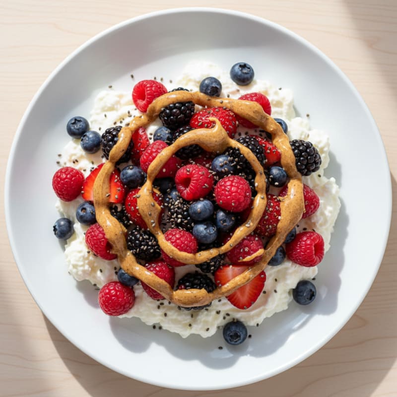 Creamy Greek Yogurt Protein Pudding with Mixed Berries