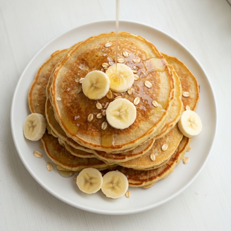 Banana Oat Greek Yogurt Pancakes