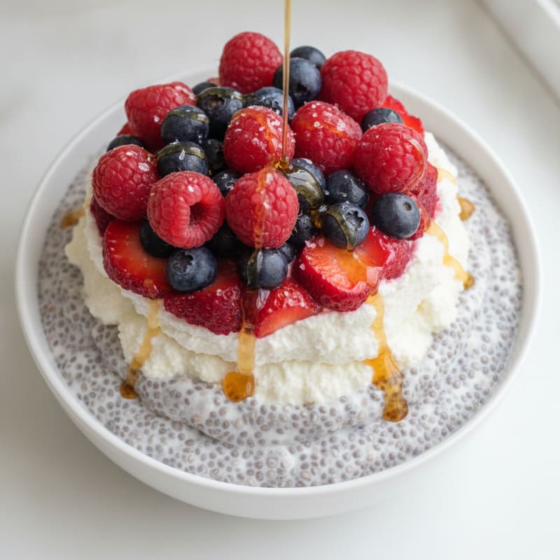 High-Protein Berry Chia Seed Pudding Parfait