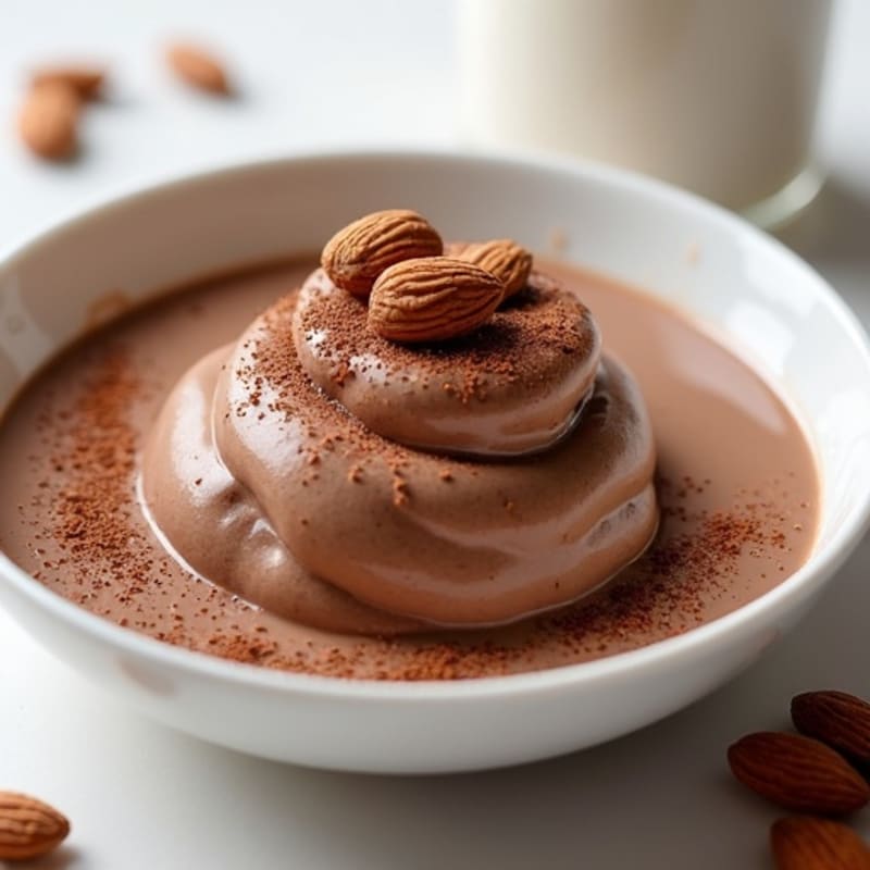 Silky Chocolate Protein Pudding with Almonds