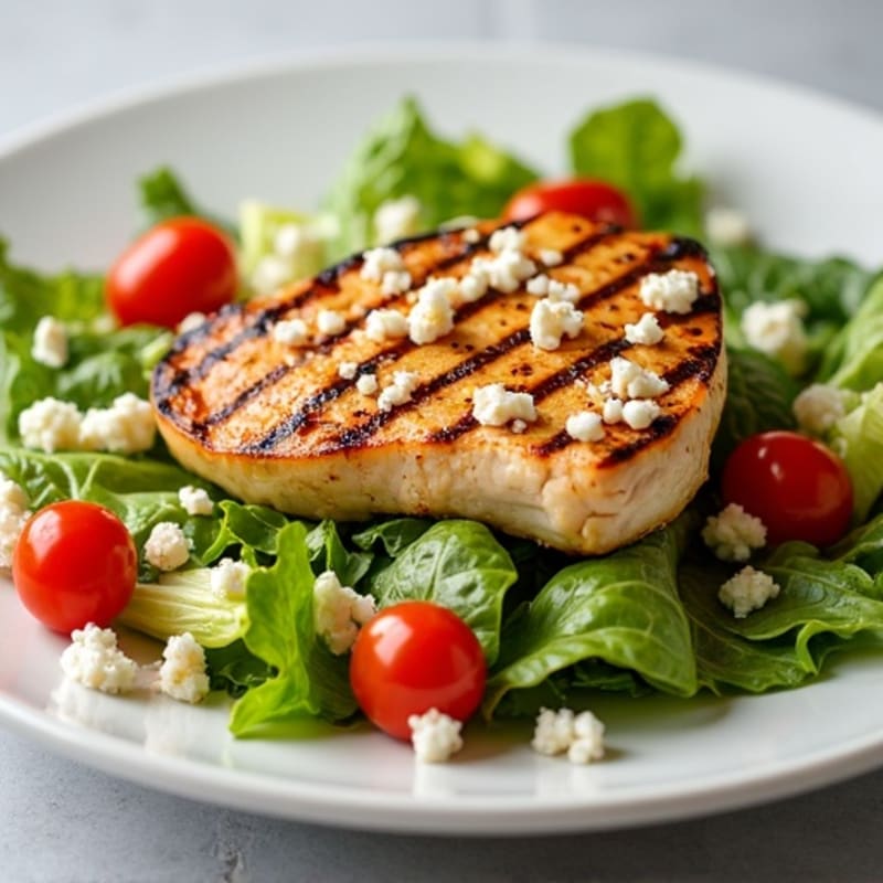 Grilled Chicken Breast with Crisp Romaine and Cherry Tomatoes