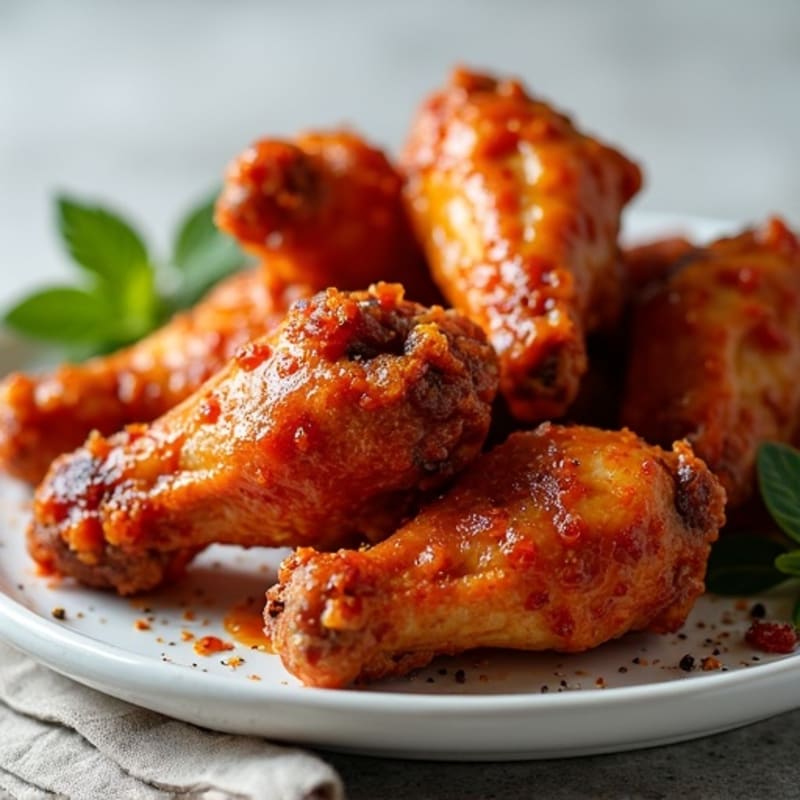 Crispy Roasted Chicken Wings with Spicy BBQ Sauce