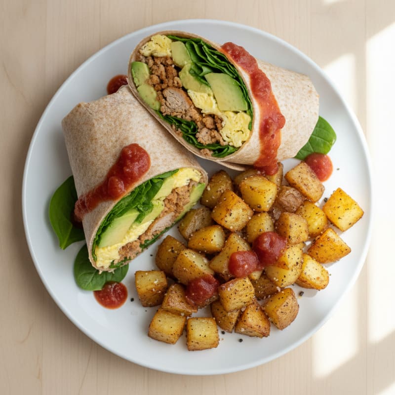 Hearty Breakfast Burrito with Roasted Potatoes