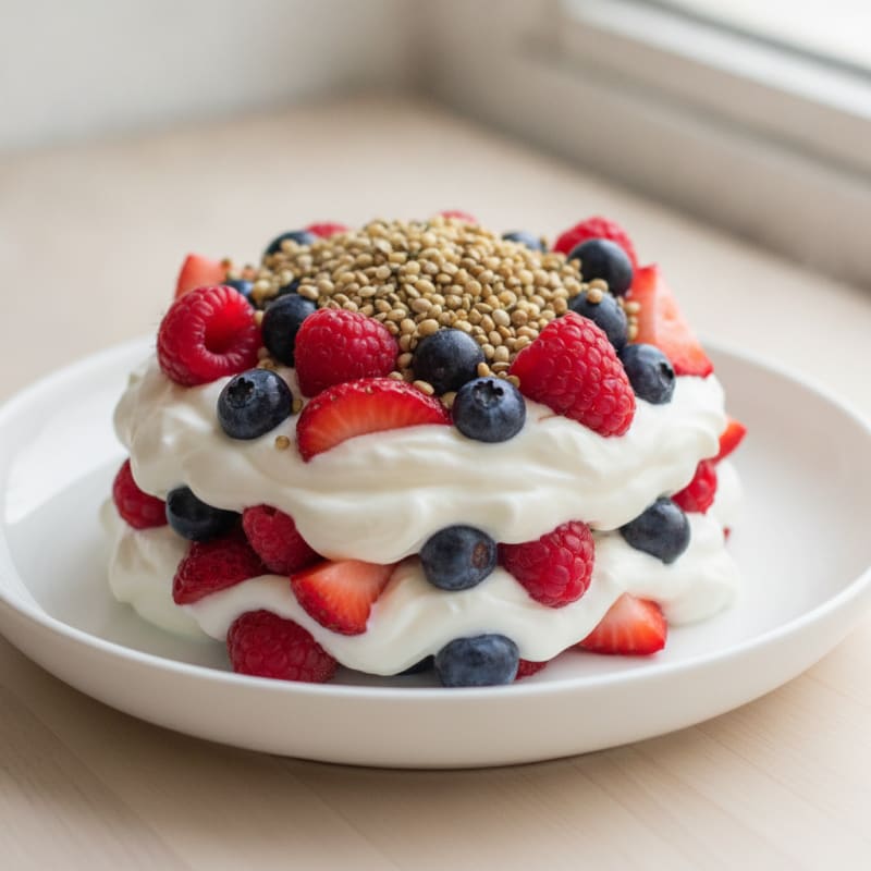 Greek Yogurt Protein Parfait with Mixed Berries