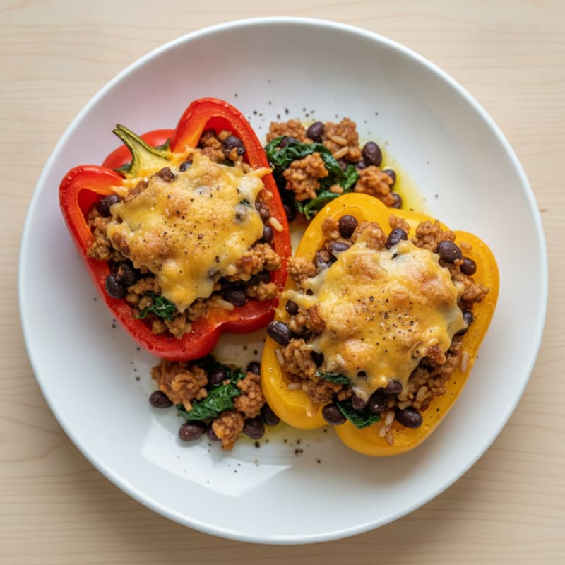 Ground Turkey Stuffed Bell Peppers