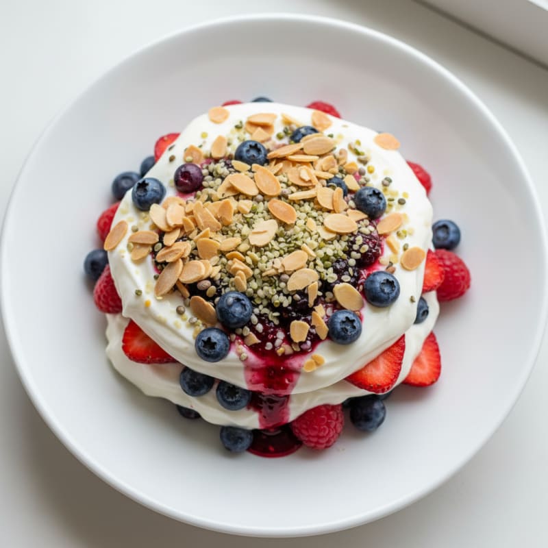 Greek Yogurt Protein Parfait with Mixed Berries