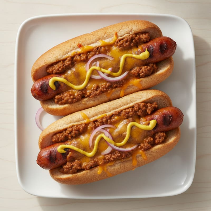 Loaded Chili Cheese Hot Dogs