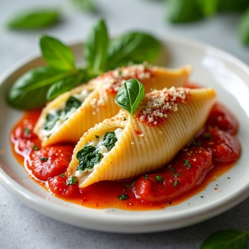 Healthy Baked Spinach Ricotta Stuffed Shells