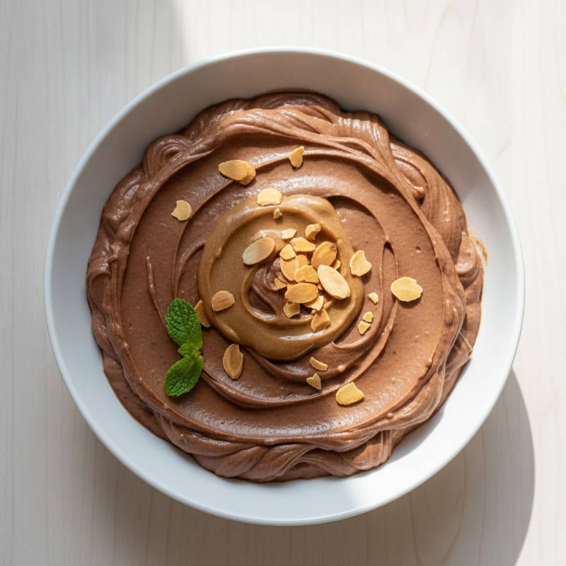 Silky Chocolate Protein Pudding with Almond Butter