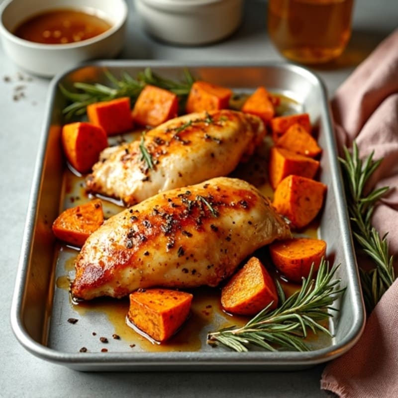 Crispy Sheet Pan Chicken with Maple-Roasted Sweet Potatoes
