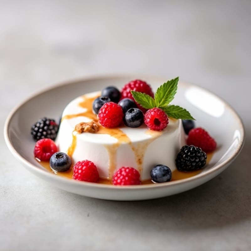 Greek Yogurt Protein Mousse with Mixed Berries