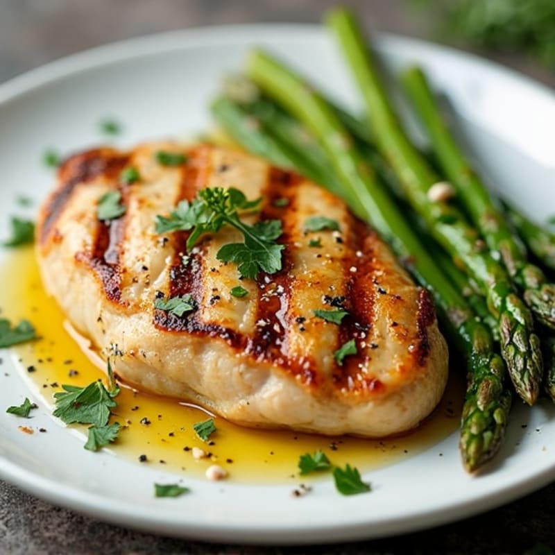 Lemon Herb Grilled Chicken with Roasted Asparagus