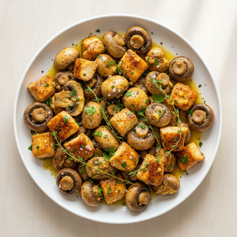 Garlic Butter Roasted Mushrooms with Herbs