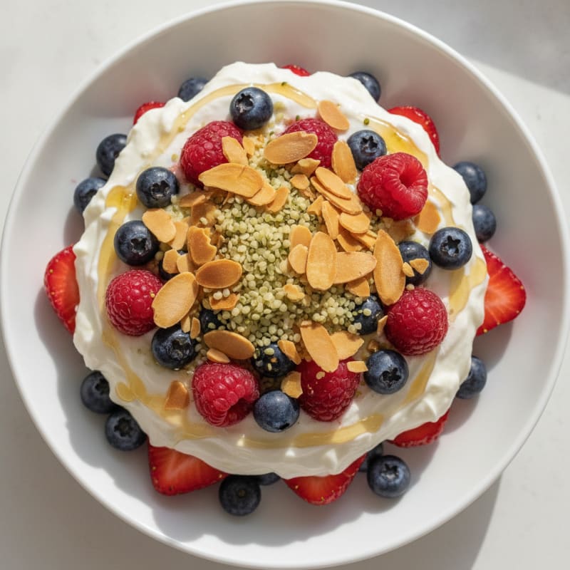Greek Yogurt Protein Parfait with Mixed Berries