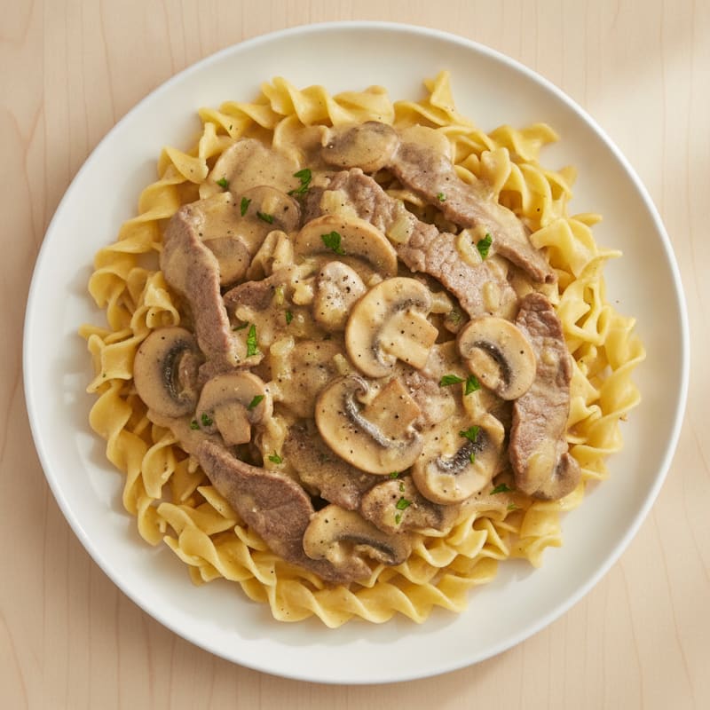 Beef Stroganoff with Egg Noodles