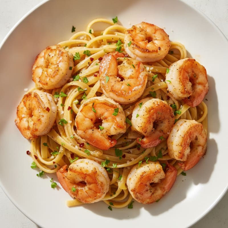 Garlic Butter Shrimp Scampi with Linguine