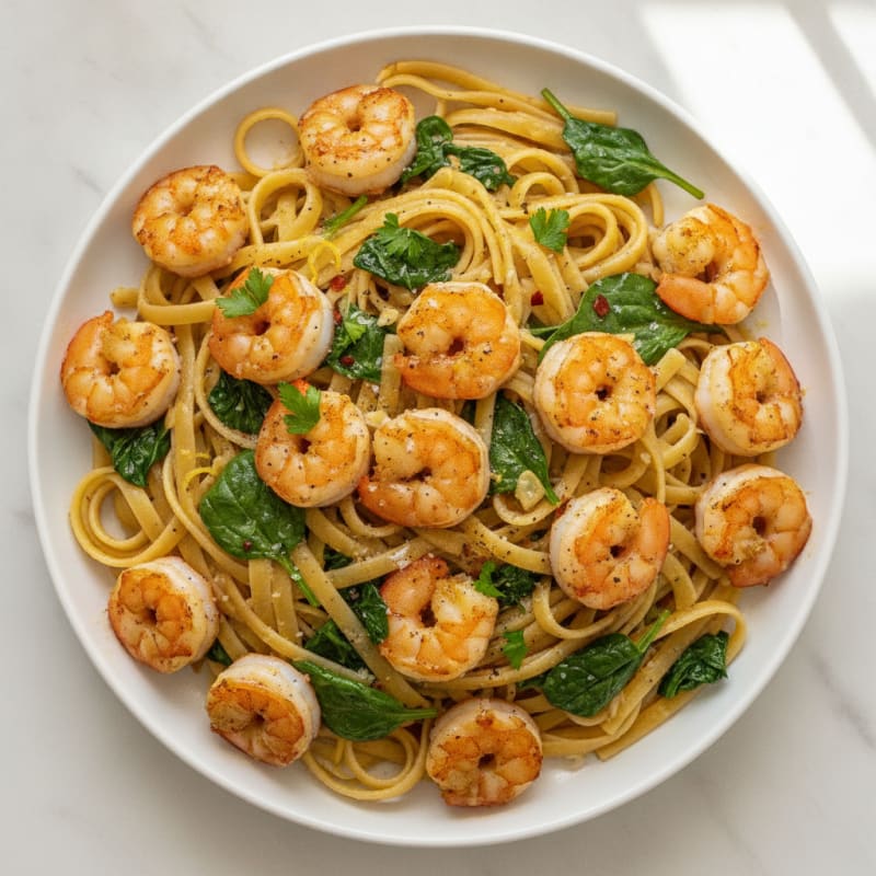 Garlic Butter Shrimp Scampi with Linguine