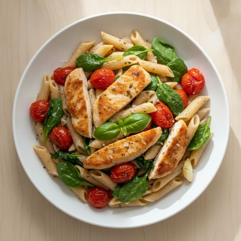 Garlic Herb Pasta with Roasted Tomatoes